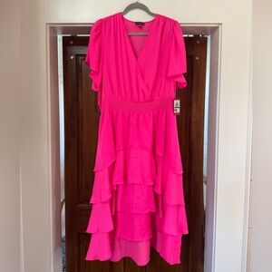 Vince Camuto Vibrant Pink High Low Dress